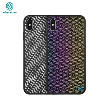 

For iPhone XS Max Case iPhone X XS XR Cover NILLKIN woven polyester mesh Reflective Phone Case PC Back Cover for iPhone XS Max