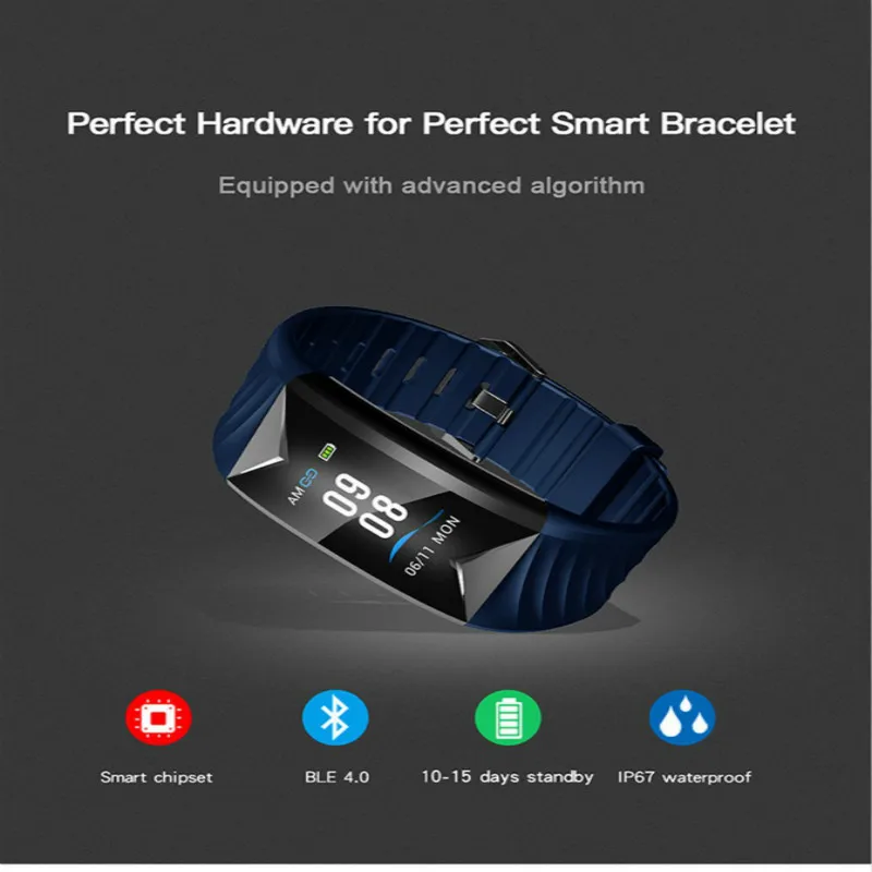 New intelligent bracelet S5 Bluetooth exercise meter heart rate and blood pressure measurement bracelet wrist smart watch