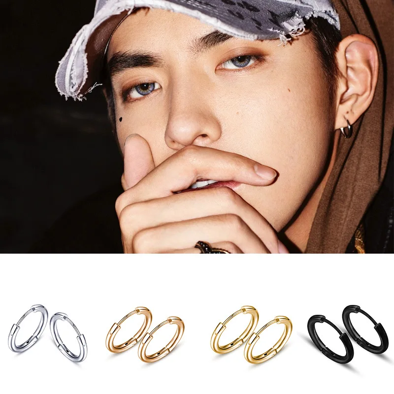 2 шт./компл. Нержавеющая сталь женские серьги кольца с Для женщин мужчин