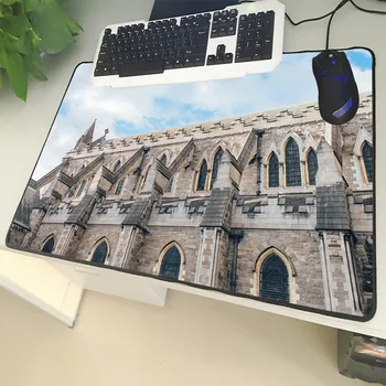 

XGZ Landscape Large Size Mouse Pad Seaming Beautiful Architectural Pattern Laptop PC Table Mat Rubber Universal Non-slip