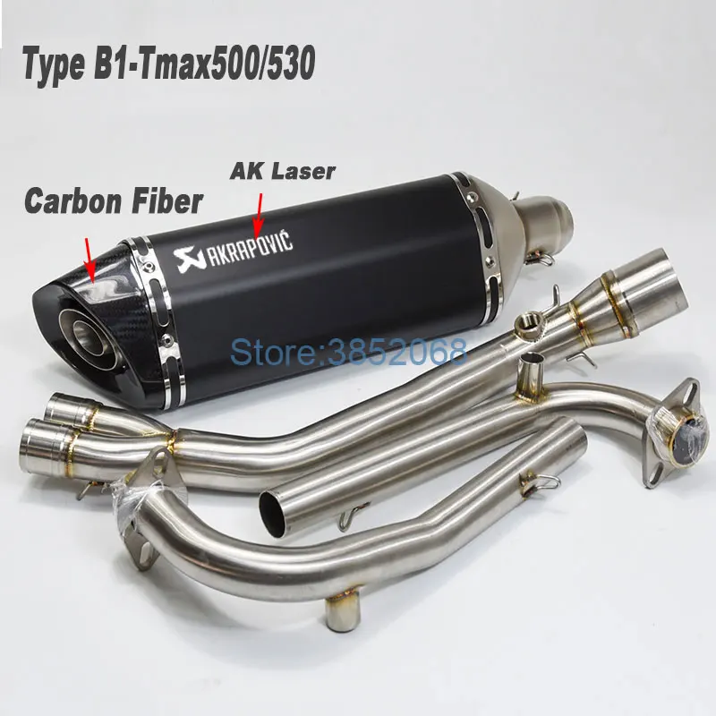 51 мм Впускной мотоцикл Escape Moto Akrapovic Yoshimura глушитель для ER6N R6 R15 TMAX500 TMAX530 гоночный мотоцикл - Цвет: Type B1 Laser Logo