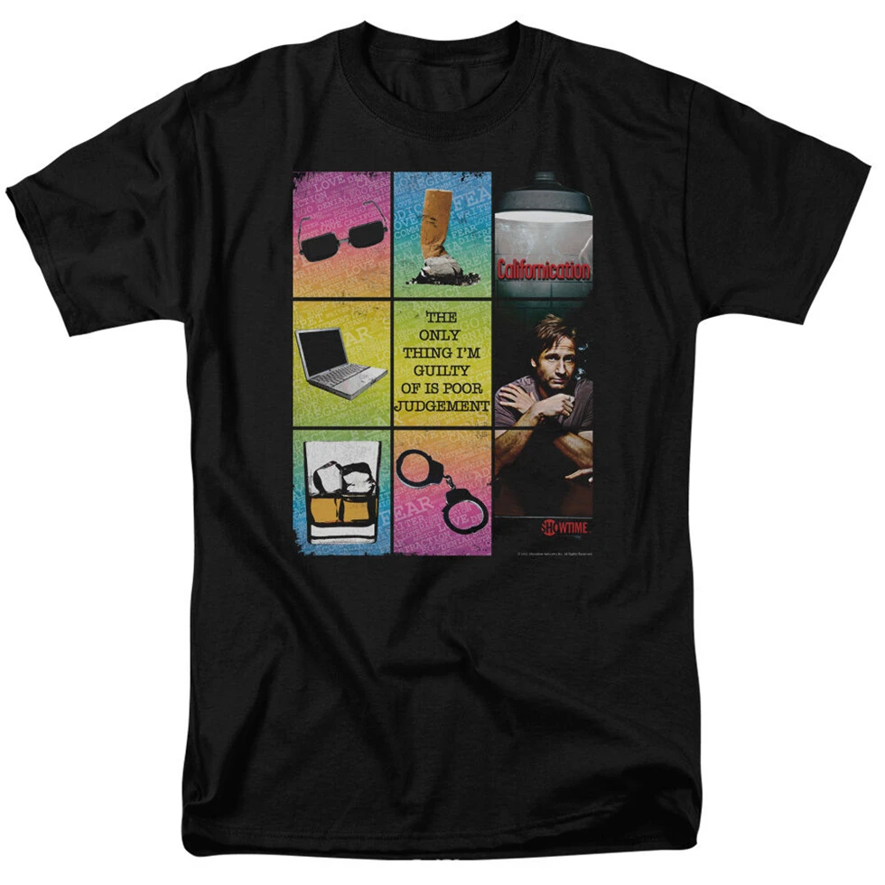 Футболка Californication Tv Show Хэнк Moody Quote Poor judication летняя футболка всех