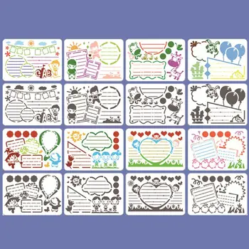 

8pcs/set Kids Hand Copy Painting Drawing Template Rulers A4 Stencils DIY Painting Mold School Supply Tools Craft Children Gifts