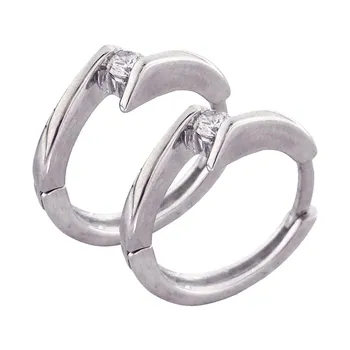 

Earrings with closure sterling silver clip 925.mls with zircons.