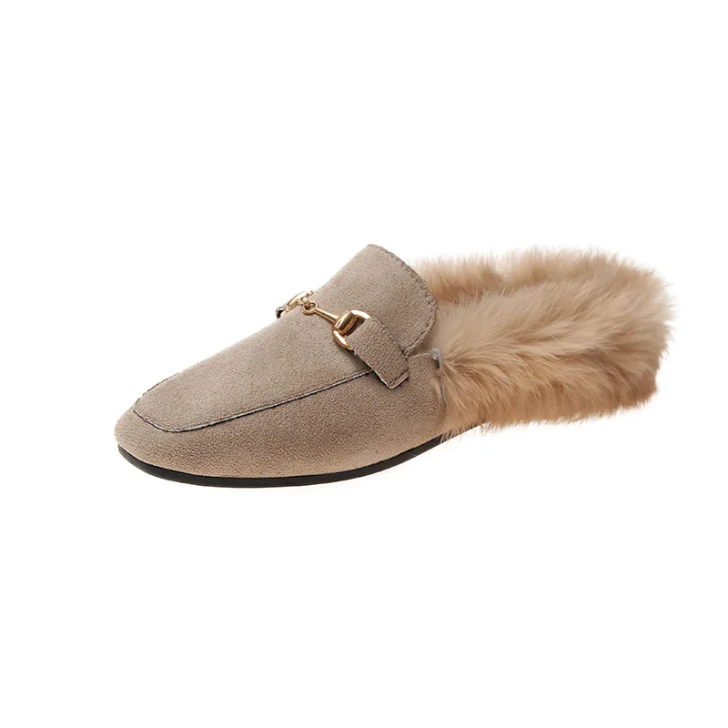 815 Beige Зимняя обувь на нескользящей подошве; для Для женщин Искусственная кожа шерсть обувь на плоской подошве, теплые зимние сапоги женские Меховые сапожки средней высоты Мокасины, обувь 1215 - Цвет: 815 Beige