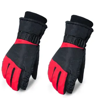 

Women Men Winter Waterproof Thermal Gloves Contrast Color Warm Non-Slip Mittens PXPF