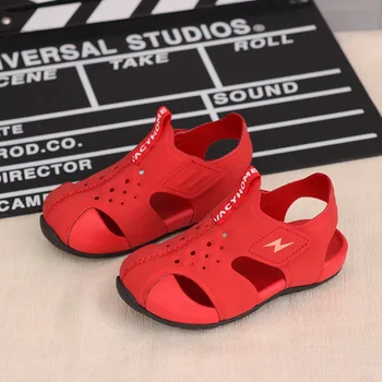 

2020 summer new boys and girls soft bottom beach shoes baby fashion children genuine leather sandals
