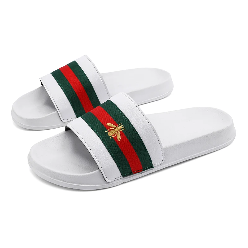 WEH-Zapatillas de casa de lujo para hombre, chanclas informales de playa con Graffiti, zapatos de dibujos animados de calidad EVA, 2021