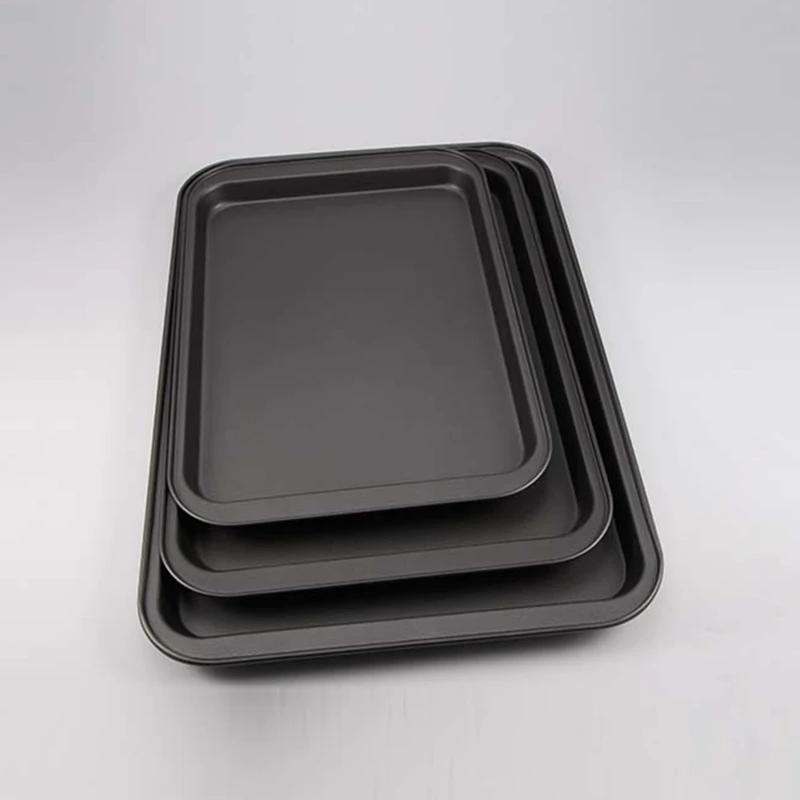 Baking Pan Carbon Steel Rectangle Plate Tray Non Stick Pizza Pan Cake Mold Baking Bakeware