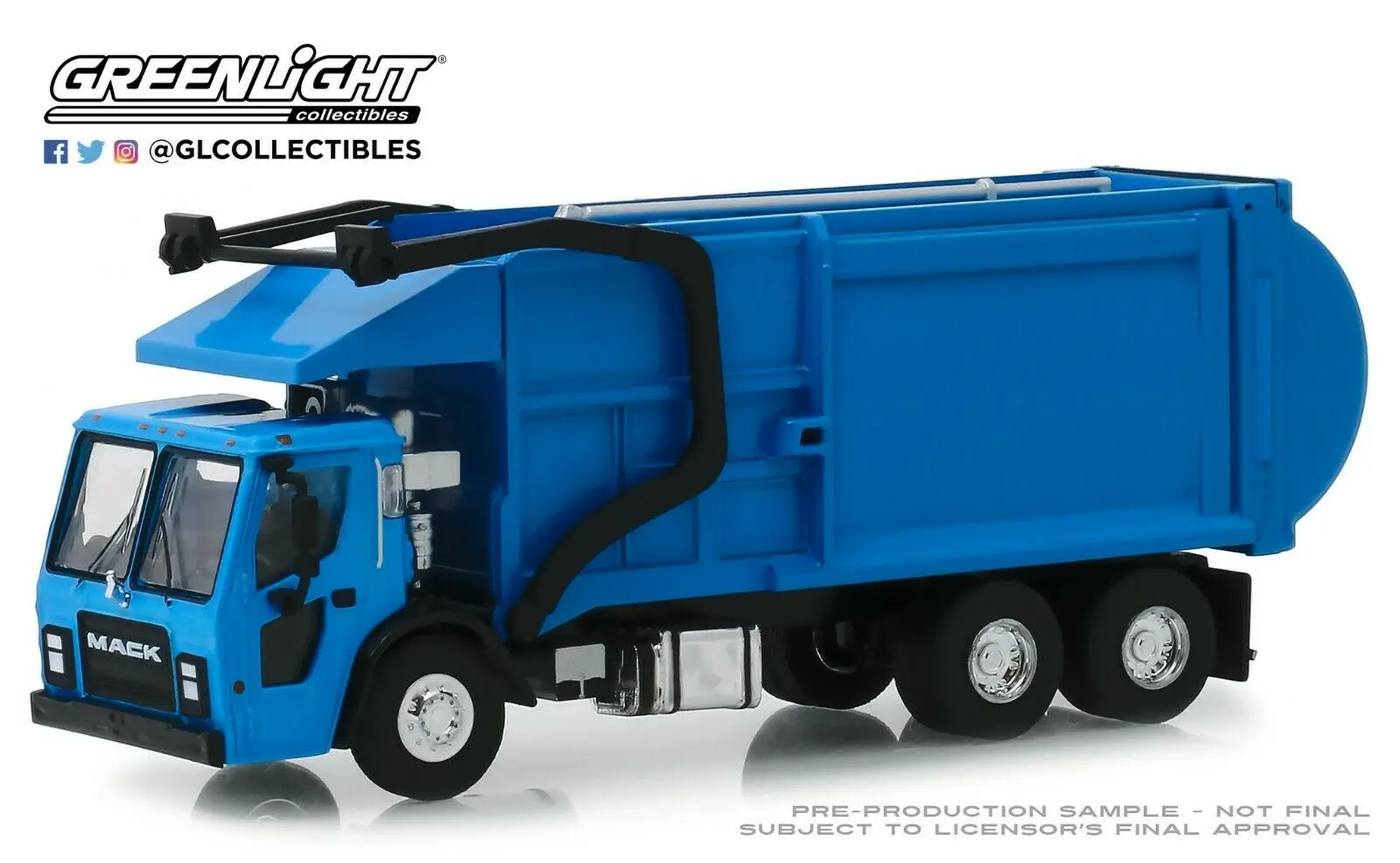 Зеленый свет 1: 64 Mack LR мусоровоз Игрушечная машина из сплава игрушки для детей литой модельный автомобиль подарок на день рождения