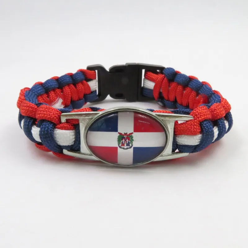 Бесконечность любви Доминиканская деревенский браслет ручной работы Доминиканская веревочный Браслет Модные доминиканский флаг браслет