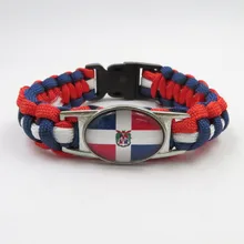 Бесконечность любви Доминиканская деревенский браслет ручной работы Доминиканская веревочный Браслет Модные доминиканский флаг браслет
