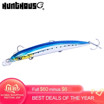 

Hunthouse fishing lure Tide Slim Minnow long casting 190mm 46g floating hard bait stickbait sea fishing for seabass pike