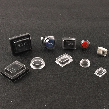 

Rocker switch Transparent dust Cover 10x15/21x15/31x23mm Mini Push Button Switch Waterproof Cap Cover For diameter 16/23mm