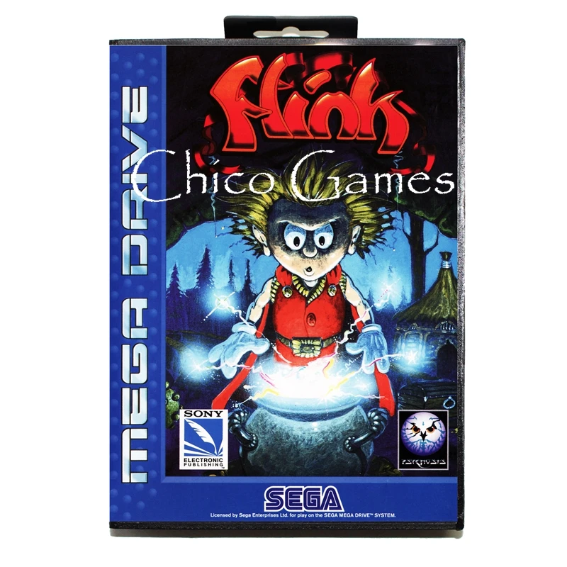 Sega MD games card- Flink for Sega MegaDrive Video Game Console 16 bit MD card