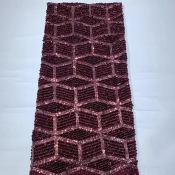 

Factory offers Latest African 3D Applique lace with sequince lace fabric for 2020Nigerian Wedding Long dresses