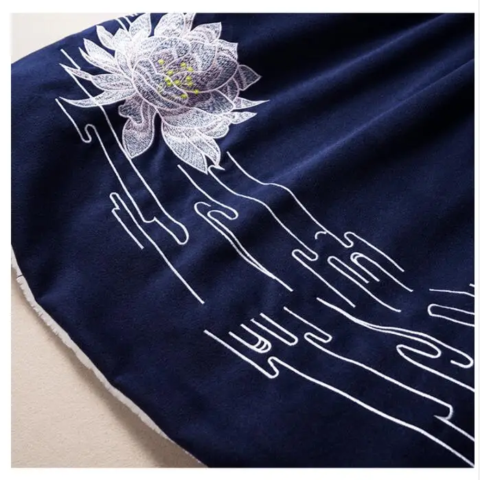 Вышитый плащ с капюшоном hanfu Китайский ретро костюм плащ осень зима утолщенная одежда двойной слой шерсть теплый костюм