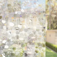 Каменный узор стеклянная пленка статическая цепляется Горячая мульти-размер контроль тепла 3D лазер просвечивание оконный шкаф Decor17.77 ''by78. 7''