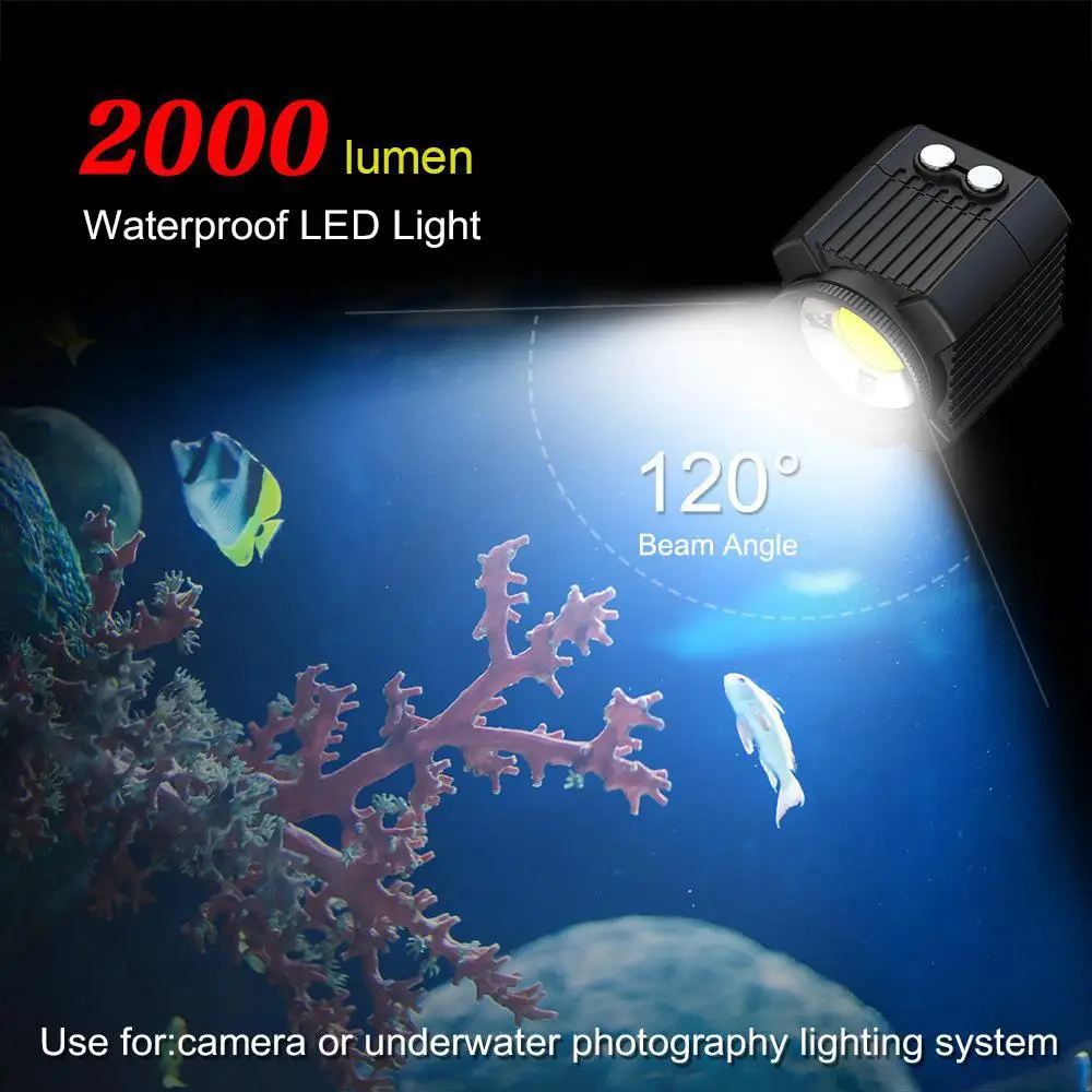 

Photographic Lighting Waterproof Camera LED Photo Video Fill Light Lamp 60M Underwater Diving Photography Light