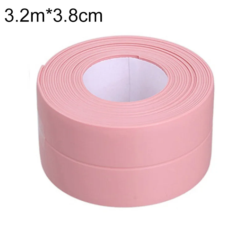 pink 3.2mx3.8cm Резиновые водонепроницаемые уплотнительные полосы герметик клейкие ленты плесени устойчивые самоклеющиеся Туалет зазор угловая линия наклейка для кухни ванной комнаты - Цвет: pink 3.2mx3.8cm