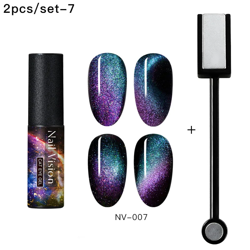 Nail Vision 7D Гель-лак для ногтей с эффектом «кошачий глаз» лак Хамелеон для использования с магнитом УФ-гель лак 5 мл полуперманентный замачиваемый УФ светодиодный DIY лак для ногтей - Цвет: ZH07361