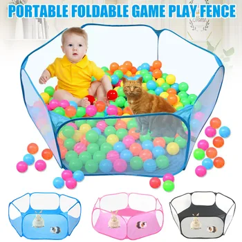 

Newly Small Animals Cage Tent Breathable Transparent Pet Open Outdoor Indoor Exercise Fence TE889