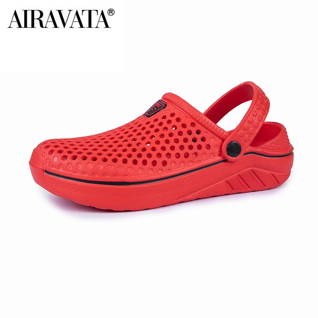 Men Women Summer Sandals Breathable Beach Shoes Garden Clogs Size 36-45 Red