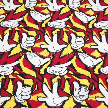 

50*140cm Cotton Plain Weave Cartoon Printed Fabric Patchwork Cloth DIY Sewing Quilting Material Needlework Handmade Dress