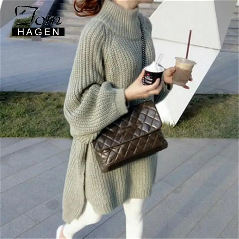 Women Sweater Dress Long Sleeve Tunic Winter Warm Korean Loose Hooded Knitted Plus Size Casual | Женская одежда
