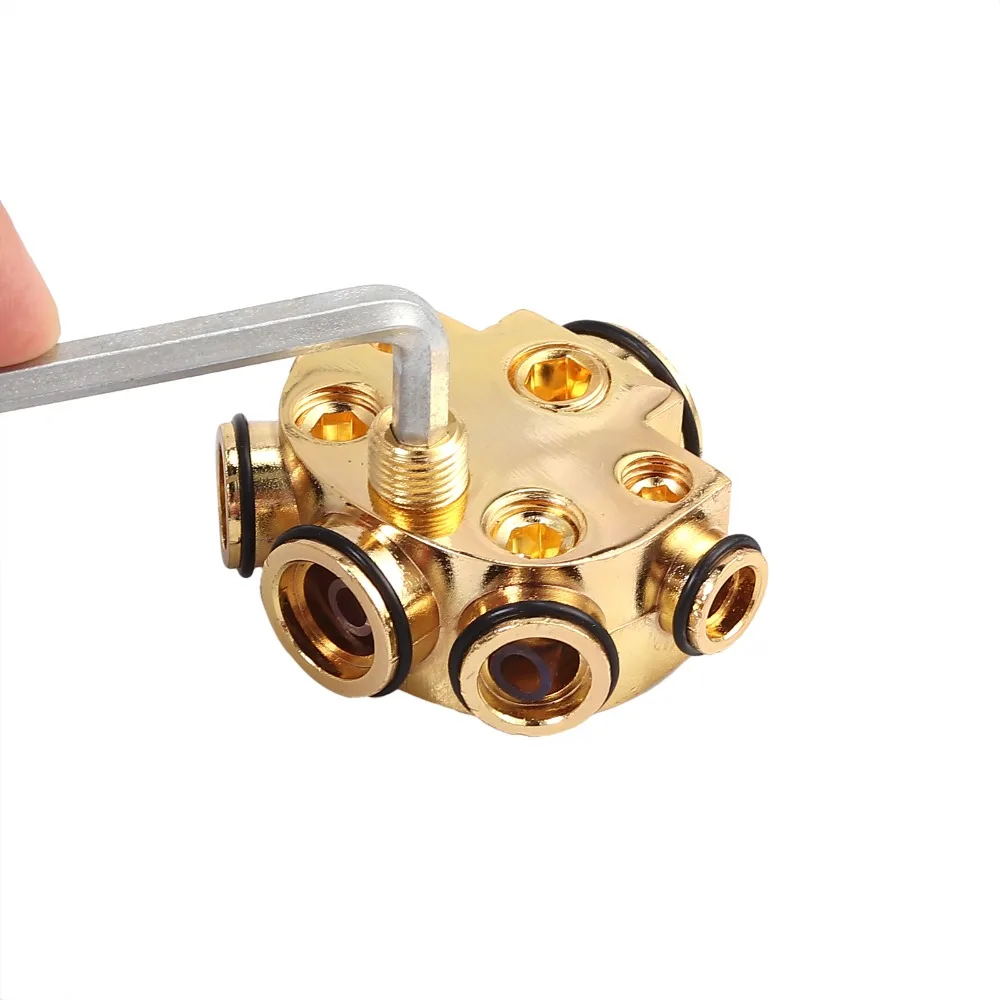 AUTOUTLET для 0 Gauge in(1) 2/(2) 4/(2) 8 Gauge Out 5 Way Amp медный блок распределения питания для автомобиля аудио сплиттер