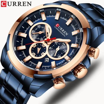 

Reloj Hombres Luminous Quartz Chronograph Men's Watch CURREN Fashion Casual Stainless Steel Wristwatch Sports Watch Clock Male