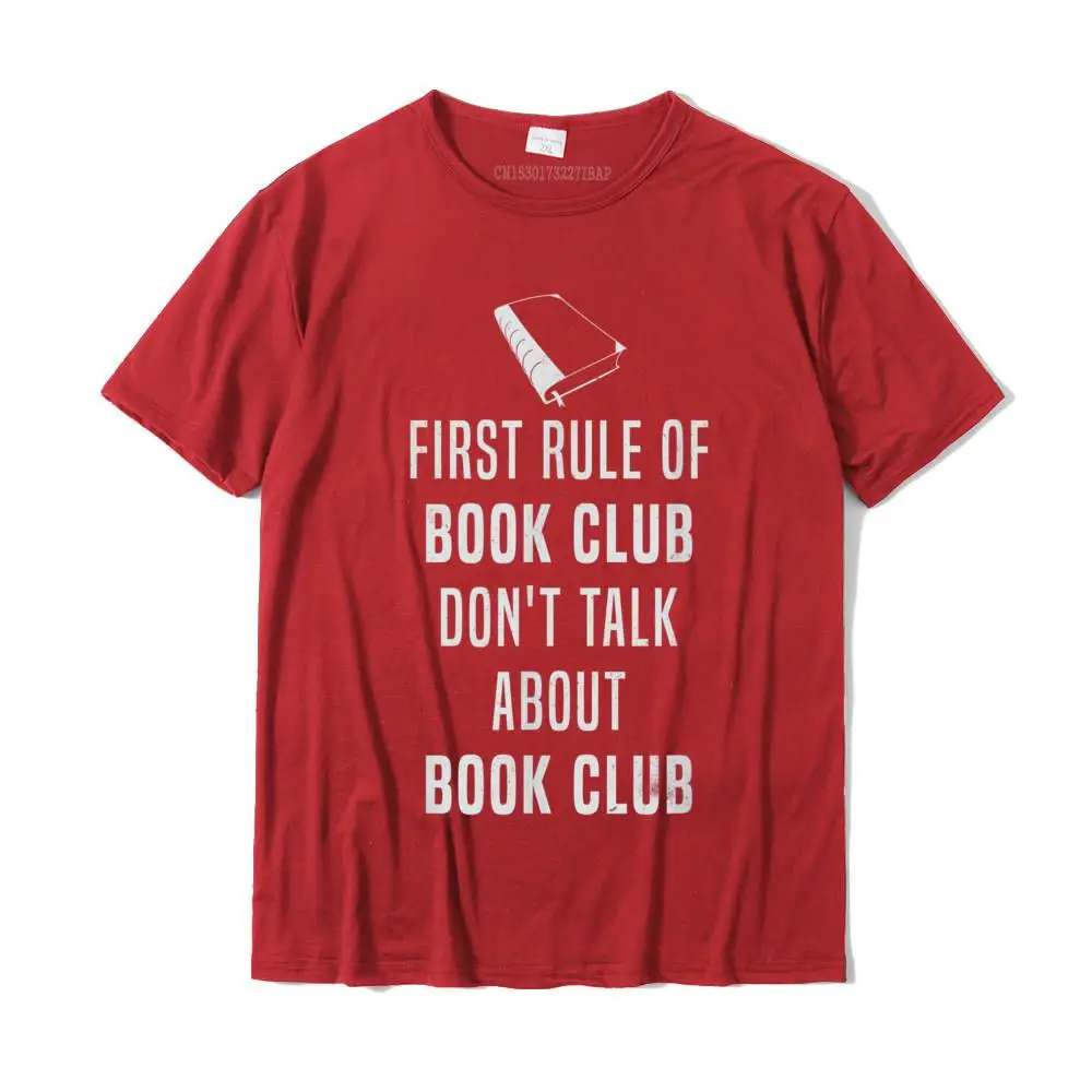 Normal Pure Cotton T-shirts for Men Short Sleeve 3D Printed Tops Shirts 2021 Popular Fall O-Neck Tops Shirts Casual First rule of book club don't talk about book club t-shirt__MZ15687 red