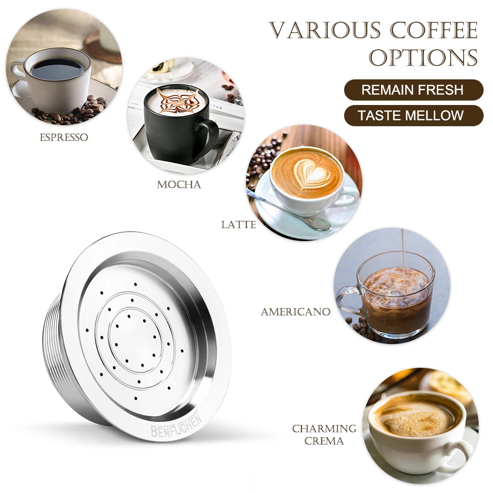 Кофейная капсула для Nespresso, кофейные капсулы из нержавеющей стали, многоразовые Многоразовые фильтры для кофемашины эспрессо