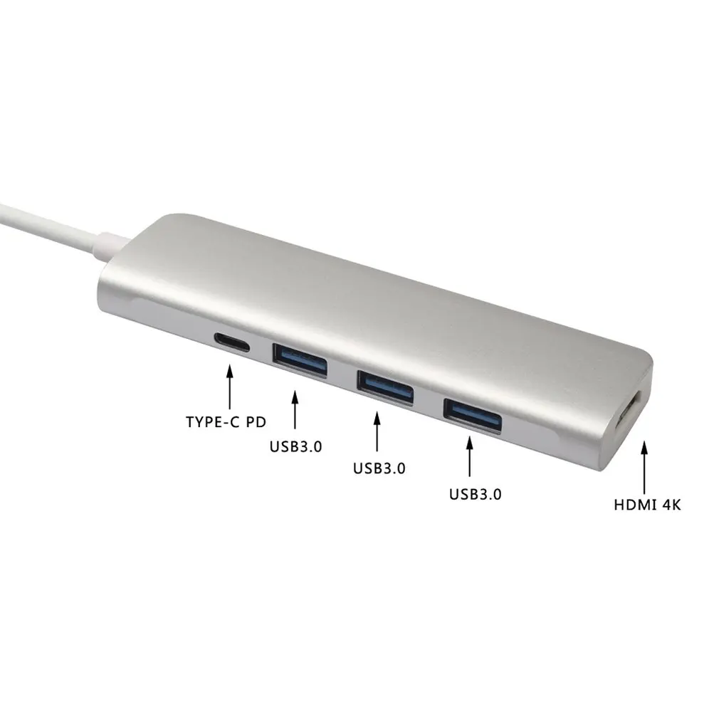 Конвертер, usb-адаптер 5 в 1 концентратор Usb 3,0 Hdmi 4K type C с быстрой зарядкой Pd подключен Usbc для Matebook