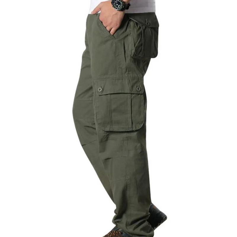 Army Green Vertvie, мужские повседневные брюки-карго, Осенние, военные, спортивные, одноцветные, с карманами, для бега, тренировочные штаны, мужские, свободные, для пешего туризма, для бега, брюки - Цвет: Army Green