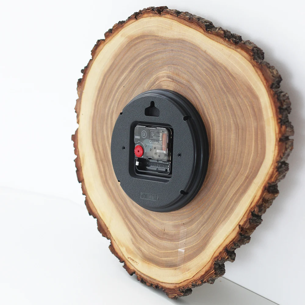 Original Simple Creative Solid Wood Ring Bell Mute Living Room Hanging Clock Digital Wall Clock