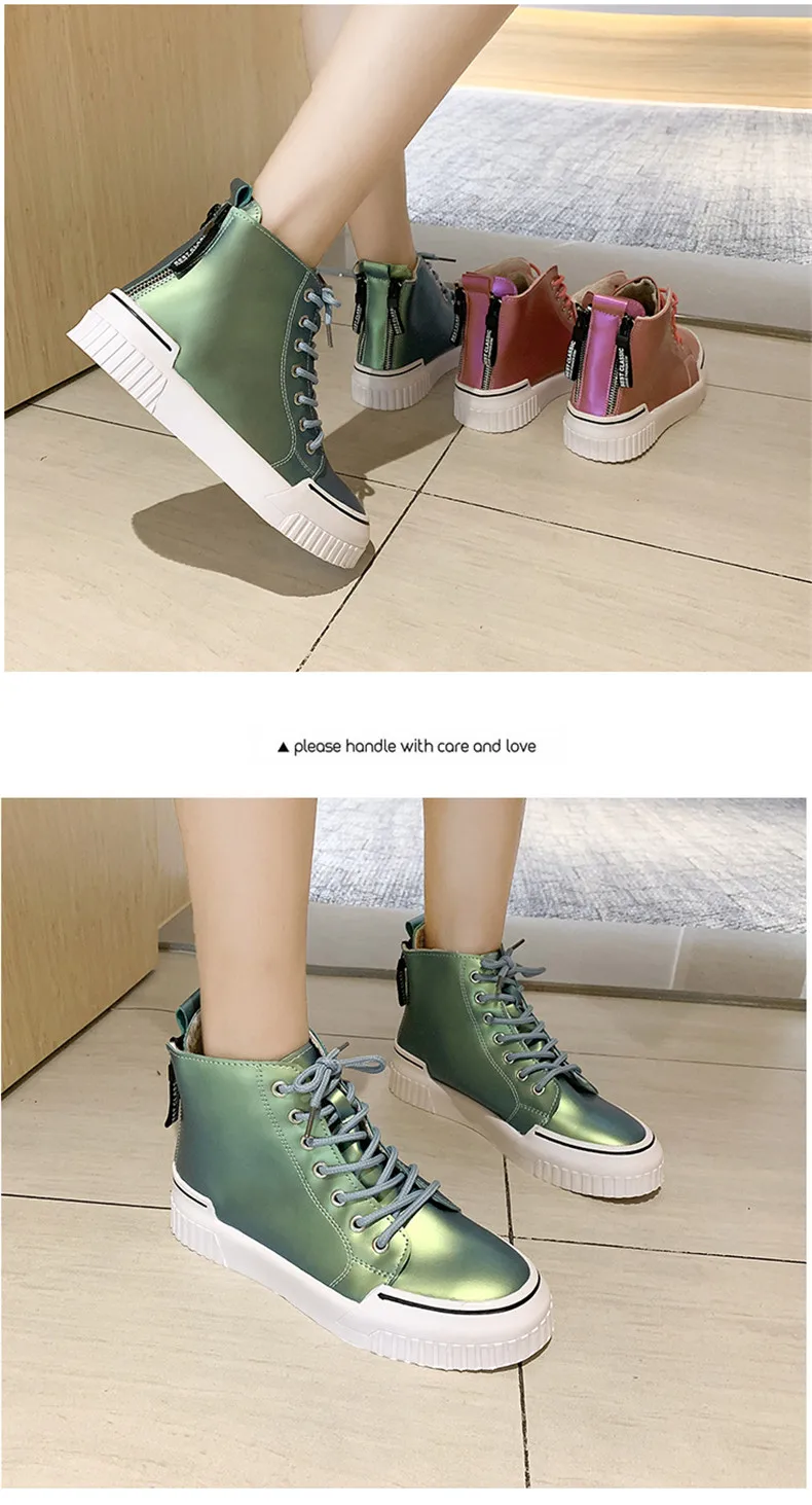 CAGILKZEL 2019 Winter Shoes Woman Boots Warm Fur Plush Sneakers Women Ankle Pink Boots Women Lace-up Ladies Shoes (7)