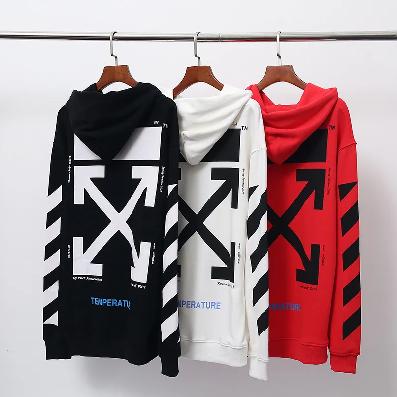 19SS OFF-WHITE OW Mona Lisa толстовка мужская пара махровое Худи супер Высококачественная Толстовка