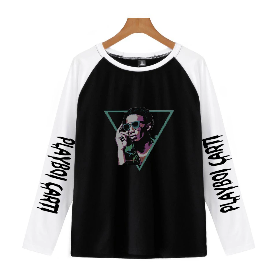 Футболка Playboi Carti с длинным рукавом для мужчин и женщин рубашка принтом реглан