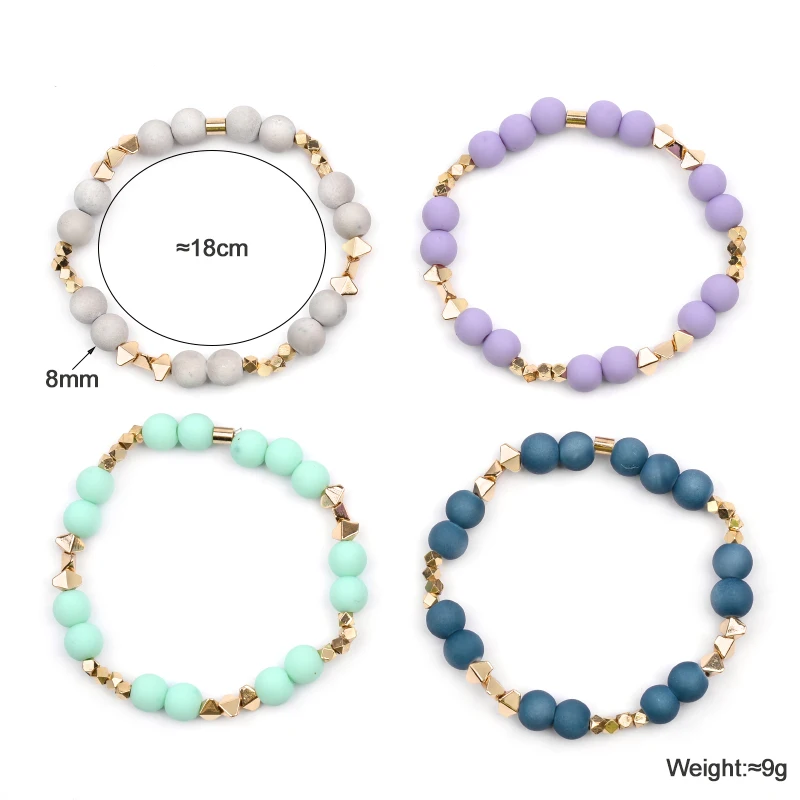 Новый дизайн милые браслеты с пластиковыми бусинами для женщин женский круглый