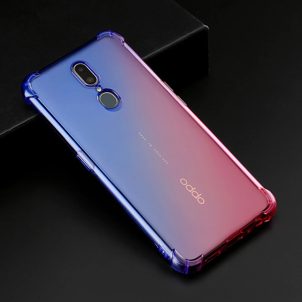 Постепенное изменение цвета чехол для OPPO F5 F7 F9 Pro F11 задняя крышка на для OPPO A9 A7 AX7 A5S Прозрачный чехол для OPPO A3S A3 крышка