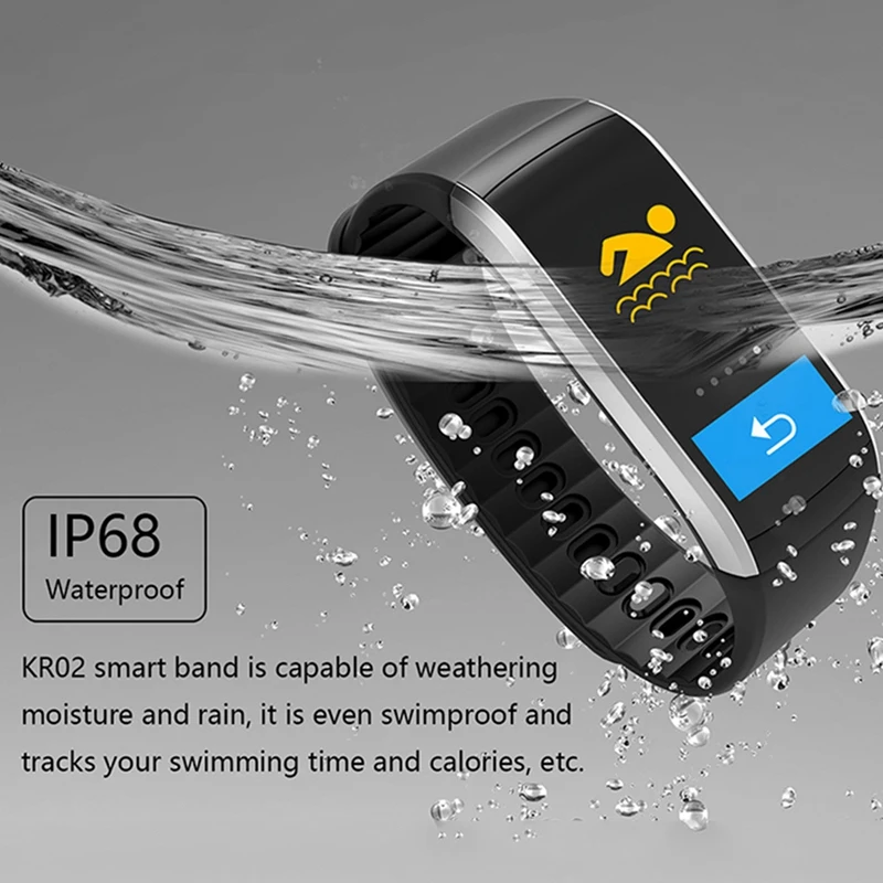 FULL-KR02 IP68 Водонепроницаемый фитнес-браслет gps смарт-браслет пульсометр часы трекер активности 3 для Xiao Mi Android IOS Ph