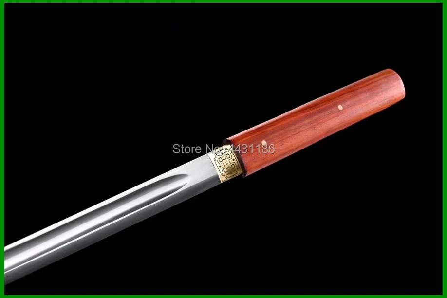 Hand-Forging 60HRC Spring Steel Blade Sharp Samurai Fighting Straight Knife Redwood Saya Japanese Ninja Dao Sword Katana