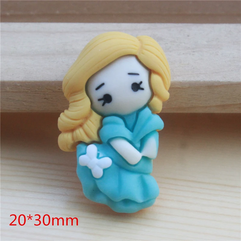 20Pcs Cartoon Mermaid Cute Hair Clips Mickey Resin Princess DIY Resin Baby Headbands Mini Pattern Applique Headwear Accessories