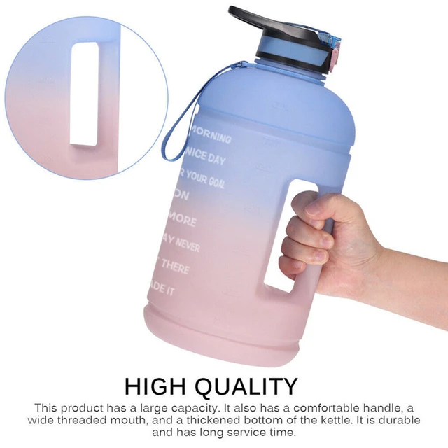 Water Bottle 1 Gallon Straw Clear Plastic Drinking Bottles Big GYM Jug Cup  BPA
