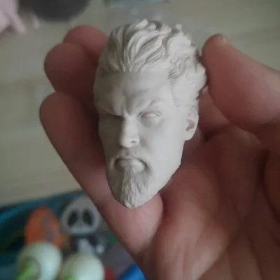 

1/6 White Die Head Sculpture Ocean King Head Sculpture Unpainted Model Undersea Floating Hairstyle for 12" Action Figure Doll