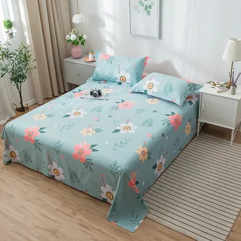 

Eco-friendly Printing Home Flat Bed Sheet Soft Cotton Right-angle Bed Linen Multi Sizes Anti-stain Mattress Cover