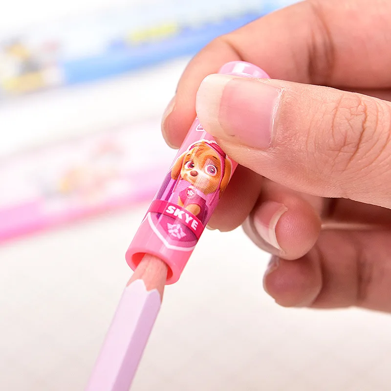 Для кулинарно-деликатесной продукции Kawaii с принтом из мультфильма «Щенячий патруль канцелярские наборы для ухода за кожей 8 шт./компл. Студент Письменные принадлежности для рисования, милый школьный ластик карандаш Кепки с точилкой