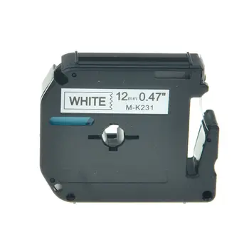 

2PK Compatible For Brother P-touch Label M-K231 MK231 Black/White Tape 12mm 1/2