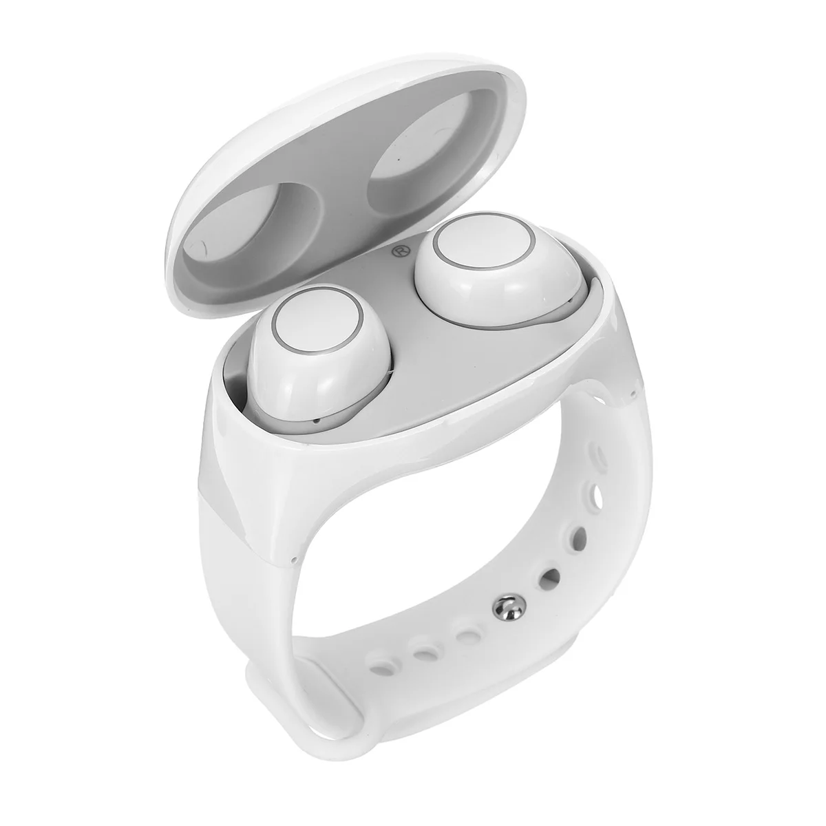 Белый TWS браслет bluetooth 5,0 наушники True беспроводной сенсорный контроль шумоподавление в ухо мини стерео спортивные наушники гарнитура - Цвет: Белый